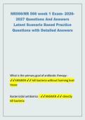NR566 Week 1 Exam Questions and Answers 2026&ndash;2027 &vert; Chamberlain NR 566 Advanced Pharmacology Scenario-Based Practice Questions with Detailed Rationales
