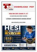 STUDY&vert;BUNDLE&semi; HESI RN EXIT EXAM V1&ndash;V7 COMPLETE QUESTION BANK &lpar;818 QUESTIONS AND CORRECT ANSWERS&rpar; &vert;ULTIMATE COMPREHENSIVE NURSING REVIEW NCLEX PREP&vert; 2026 UPDATE&period;