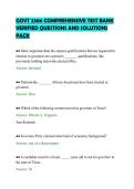 GOVT 2306 COMPREHENSIVE TEST BANK&NewLine;VERIFIED QUESTIONS AND SOLUTIONS&NewLine;PACK