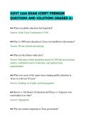 GOVT 2306 EXAM SCRIPT PREMIUM&NewLine;QUESTIONS AND SOLUTIONS GRADED A&plus;