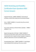 NASM Stretching and Flexibility Certification Exam Questions With Correct Answers