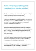 NASM Stretching & Flexibility Exam Questions With Complete Solutions