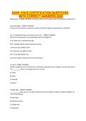 ASAP PACE Certification Exam Questions and Correct Answers 2026 &vert; Complete Study Guide & Practice Exam
