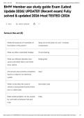 BMW Member ase study guide Exam &lpar;Latest Update 2026&rpar; UPDATE&excl;&excl; &lpar;Recent exam&rpar; Fully solved & updated 2026 Most TESTED &lpar;2026&NewLine;&NewLine;