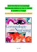Test Bank For Gerontologic Nursing &lpar;6th Edition&rpar; By Sue E&period; Meiner & Jennifer J&period; Yeager &vert;All Chapters 1&ndash;29&vert; Questions & 100&percnt; Verified Answers And Rationales &vert; Graded A&plus; &vert;Latest Version