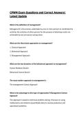 CPWM Exam Questions and Correct Answers&vert; Latest Update