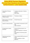 Indiana MPJE Pharmacy Regulations&NewLine;Overview Exam Questions and Answers with&NewLine;Verified Solutions &vert; Latest Updated 2026