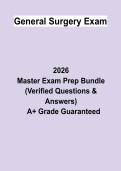 General Surgery Exam &vert; Questions & Answers&comma; Comprehensive Study Guide&comma; Practice Test & Revision Notes &vert; Latest 2026 PDF