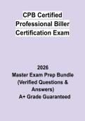 CPB Certified Professional Biller Certification Exam &vert; Questions & Answers&comma; Comprehensive Study Guide&comma; Practice Test & Revision Notes &vert; Latest 2026 PDF