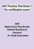 AST Practice Test Exam 1 for Certification Exam &vert; Questions & Answers&comma; Comprehensive Study Guide&comma; Practice Test & Revision Notes &vert; Latest 2026 PDF