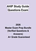 AHIP Study Guide Questions Exam &vert; Questions & Answers&comma; Comprehensive Study Guide&comma; Practice Test & Revision Notes &vert; Latest 2026 PDF