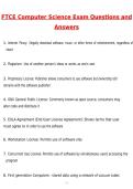 FTCE Computer Science Exam Newest 2026 Actual Questions and Correct Answers &lpar;Latest 2026 &sol; 2027 Update&rpar; Graded A&plus; 100&percnt; Guarantee Verified by Experts