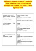 Integrated Physical Sciences - Section 4&NewLine;Latest Premium Exam Questions and&NewLine;Answers with Verified Solutions &vert; Latest&NewLine;Updated 2026