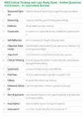 WGU Critical Thinking and Logic Study Guide - Verified Questions and Answers - A&plus; Guaranteed Success