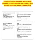 Introduction to Humanities- Mod 2 Latest&NewLine;Premium Exam Questions and Answers with&NewLine;Verified Solutions &vert; Latest Updated 2026
