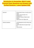 Introduction to Humanities- Mod 6 Latest&NewLine;Premium Exam Questions and Answers with&NewLine;Verified Solutions &vert; Latest Updated 2026