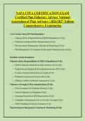 NAPA CPFA CERTIFICATION EXAM &NewLine;Certified Plan Fiduciary Advisor National &NewLine;Association of Plan Advisors &vert; 2026&sol;2027 Edition &NewLine;Comprehensive Examination 