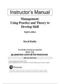 Solution Manual For Management Using Practice and Theory To Develop Skill&comma; 8th edition David Boddy