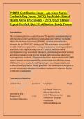 PMHNP Certification Exam &ndash; American Nurses &NewLine;Credentialing Center &lpar;ANCC&rpar; Psychiatric-Mental &NewLine;Health Nurse Practitioner &ndash; 2026&sol;2027 Edition &NewLine;Expert-Verified Q&A &vert; Certification-Ready Format