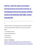 NUR 415 &sol; NUR 418  Maternal & Pediatric &NewLine;Nursing Final Exam &lpar;Concordia University&comma; St&period; &NewLine;Paul&rpar; Questions And Correct Answers &lpar;Verified &NewLine;Answers&rpar; Plus Rationales 2027 Q&A &vert; Instant &NewLine;Download Pdf 