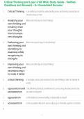 Critical Thinking and Logic C168 WGU Study Guide - Verified Questions and Answers - A&plus; Guaranteed Success