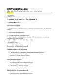 Solution Manual For Marketing Research&comma;Global Edition&comma; 9th edition Alvin C&period; Burns Ann Veeck