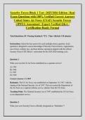 Security Forces Block 1 Test &vert; 2025&sol;2026 Edition &vert; Real &NewLine;Exam Questions with 100&percnt; Verified Correct Answers &NewLine;United States Air Force &lpar;USAF&rpar; Security Forces &NewLine;&lpar;3P0X1&rpar; Assessment &vert; Expert-Verified Q&A &vert; &NewLine;Certification-Ready Format
