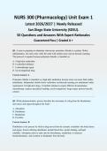 NURS 300 Pharmacology Unit Exam 1 2026&sol;2027 &vert; Newly Released &vert; Actual Exam &vert; SDSU &vert; 50 Q&A with Expert Rationales &vert; Guaranteed Pass - A&plus; Graded&NewLine;&NewLine;