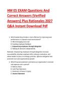 HM E5 EXAM Questions And &NewLine;Correct Answers &lpar;Verified &NewLine;Answers&rpar; Plus Rationales 2027 &NewLine;Q&A Instant Download Pdf