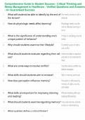 Comprehensive Guide to Student Success - Critical Thinking and Stress Management in Healthcare - Verified Questions and Answers - A&plus; Guaranteed Success