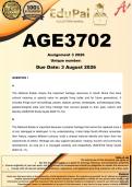 AGE3702 Assignment 3 &lpar;COMPLETE ANSWERS&rpar; 2026 - DUE 3 August 2026