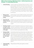 WGU Critical Thinking D265 Study Guide - Verified Questions and Answers - A&plus; Guaranteed Success