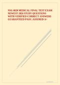 NSG 6020 MEDICAL FINAL TEST EXAM NEWEST 2026 STUDY QUESTIONS WITH VERIFIED CORRECT ANSWERS GUARANTEED PASS &vert; ASSURED A&plus;