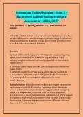 Rasmussen Pathophysiology Exam 2 &ndash; &NewLine;Rasmussen College Pathophysiology &NewLine;Assessment &ndash; 2026&sol;2027