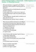 Critical Thinking Chapters 1-2 Study Guide - Verified Questions and Answers - A&plus; Guaranteed Success