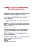 SCM 361 - Final Question Exam Review & Key Terms With Accurate Answers