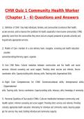 2026 CHW Quiz 1 Community Health Worker &lpar;Chapter 1 - 6&rpar; Exam Actual Questions and Correct Answers &lpar;Latest 2026 &sol; 2027 Update&rpar; Graded A&plus; 100&percnt; Guarantee Verified by Experts
