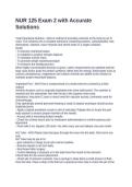 NUR 125 Exam 2 with Accurate Solutions