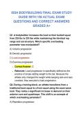 ISSA BODYBUILDING FINAL EXAM STUDY GUIDE WITH 100 ACTUAL EXAM QUESTIONS AND CORRECT ANSWERS GRADED A&plus;