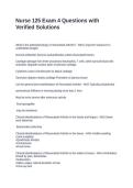 Nurse 125 Exam 4 Questions with Verified Solutions