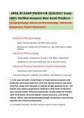 APEA 3P Exam Predictor 2026&sol;2027 Study Questions and Verified Answers &vert; Advanced Pathophysiology&comma; Advanced Pharmacology & Advanced Physical Assessment &vert; A&plus; Graded