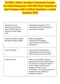 IS-0200&period;c Basic Incident Command System&NewLine;for Initial Response&comma; ICS 200 Exam Questions&NewLine;and Answers with Verified Solutions &vert; Latest&NewLine;Updated 2026