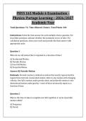 PHYS 165 Module 6 Examination &ndash; &NewLine;Physics&colon; Portage Learning &ndash; 2026&sol;2027 &NewLine;Academic Year