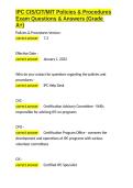 IPC CIS CIT MIT Policies & Procedures Exam Questions & Answers &lpar;Grade A&plus;&rpar;&period;docx&NewLine;&NewLine;