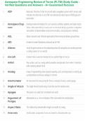 Aerospace Engineering Review of Terms &lpar;PLTW&rpar; Study Guide - Verified Questions and Answers - A&plus; Guaranteed Success