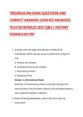 FRESENIUS RN EXAM QUESTIONS AND &NewLine;CORRECT ANSWERS &lpar;VERIFIED ANSWERS&rpar; &NewLine;PLUS RATIONALES 2027 Q&A &vert; INSTANT &NewLine;DOWNLOAD PDF