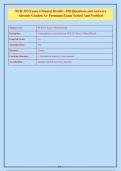 NUR 253 Exam 4 Mental Health Questions and Answers 2026&ndash;2027 &vert; 190 Psychiatric Nursing Practice Questions with Detailed Rationales
