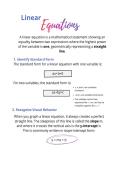 Linear Equations Study Document &vert; Freshman&sol;9th Grade &vert; 2025&sol;26