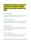 PROGRESSIVE CARE RN A V1 EXAM FULL&NewLine;QUESTIONS AND CORRECT ANSWERS&NewLine;VERIFIED STUDY SHEET COMPLETE TEST&NewLine;BANK