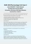 NURS 300 Pharmacology Unit Exam 2 &vert; 2026&sol;2027 &vert; Newly Released &vert; Actual Exam &vert; SDSU &vert; 50 Q&A with Expert Rationales &vert; Guaranteed Pass - A&plus; Graded&NewLine;&NewLine;